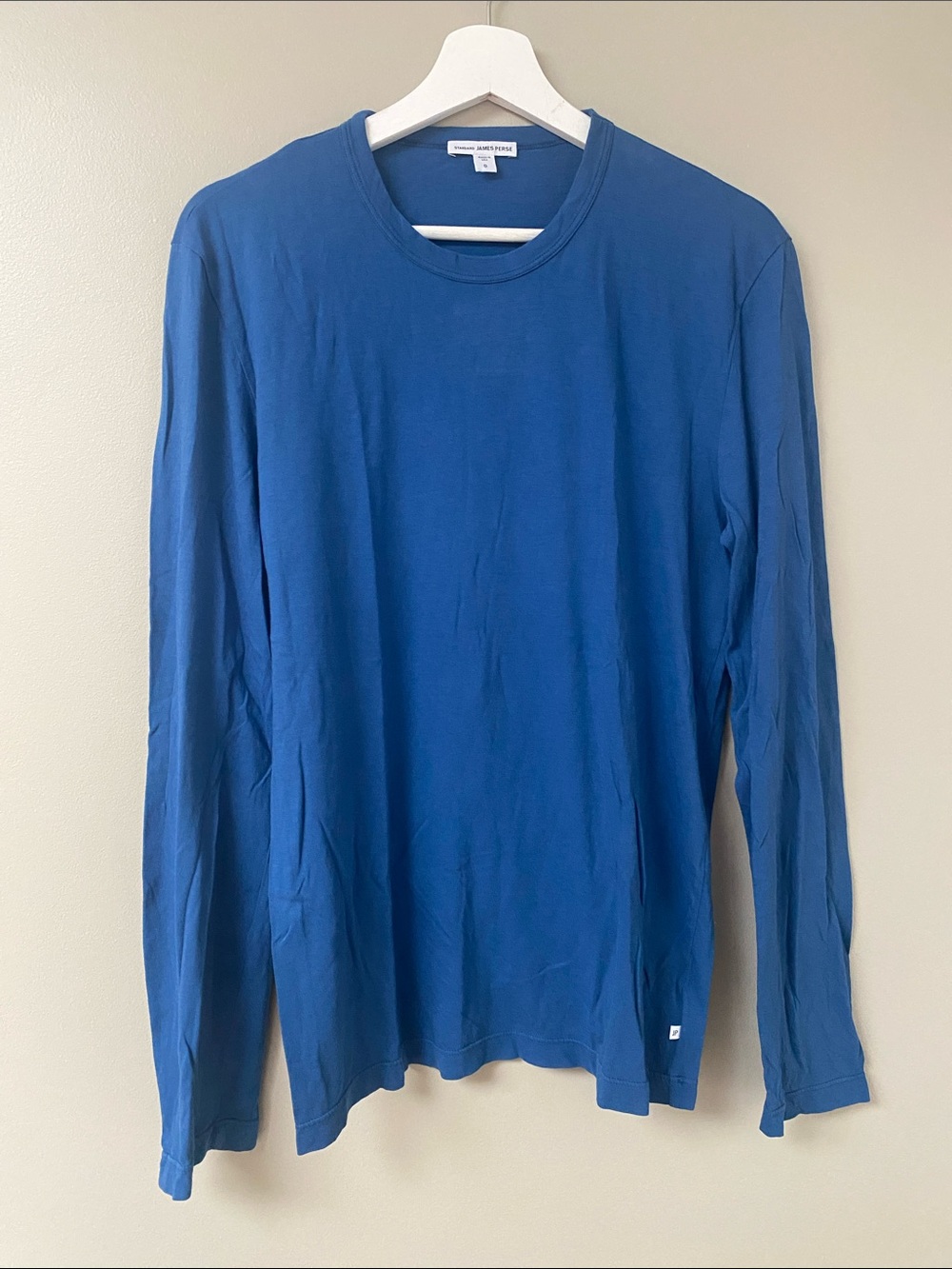 James Perse Long-Sleeve Crew in Deep Blue